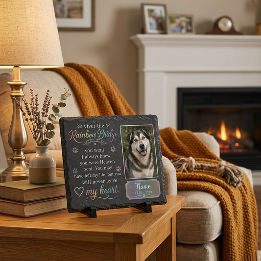 Personalized Rainbow Bridge Dog Memorial Garden Stone, Pet Loss Remembrance Gift - Image 2