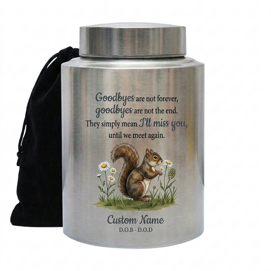 Personalized Squirrel UV Printed Cremation Urn for Nature Lovers, Sympathy Loss of Mother Father Loved One, 4 Colors and 2 Sizes, Memorial Keepsake Urn, Memorial Gift, In Loving Memory - Image 2