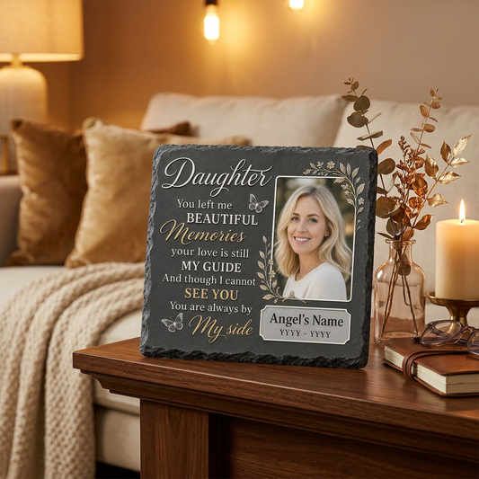 Personalized Daughter Memorial Garden Stone with Photo, Sympathy Gift for Loss of Daughter - Image 2