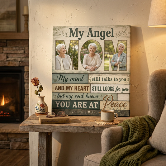Personalized Memorial Canvas Print for Loss of Mom – Bereavement Gift - Image 2