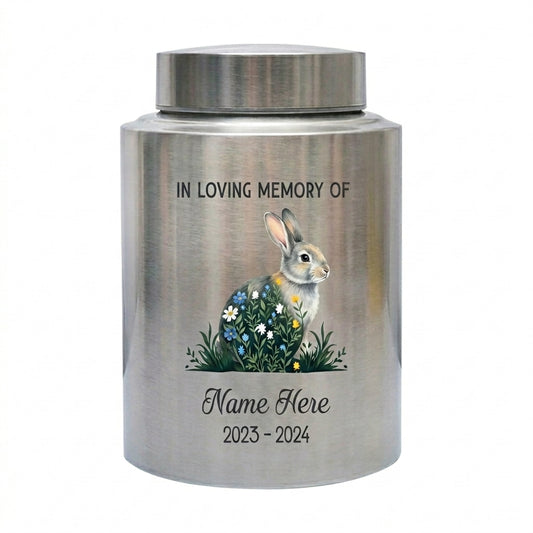 Personalized Rabbit Pet UV Printed Cremation Urn Bunny Owner Sympathy Gift Decorative Ash Holder For Animal Or Human Ashes 4 Colors 2 Sizes Memorial Keepsake Urn, Memorial Gift, In Loving Memory - Image 2