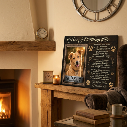Personalized Dog Memorial Canvas Wall Art - Custom Pet Photo & Name Remembrance Sign for Pet Loss - Image 2
