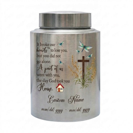 Personalized Dragonfly Stainless Steel Cremation Urn for Loss of Loved One Mother Father, Bereavement Ash Holder Small and Large Sizes, Memorial Keepsake Urn, Memorial Gift, In Loving Memory - Image 2