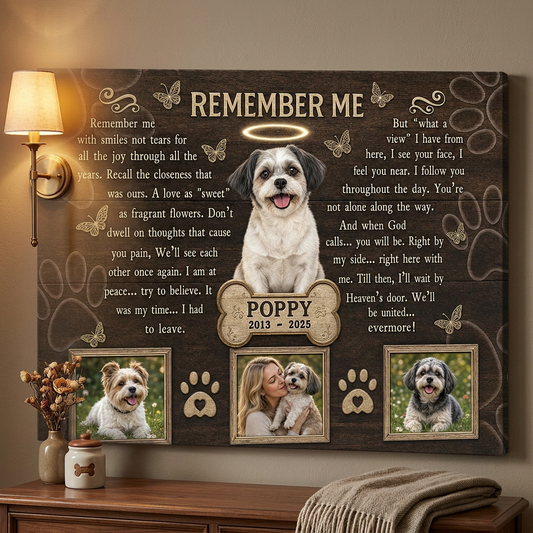Personalized Pet Memorial Wall Canvas - Custom Dog Photo Remembrance Gift for Pet Loss - Image 2