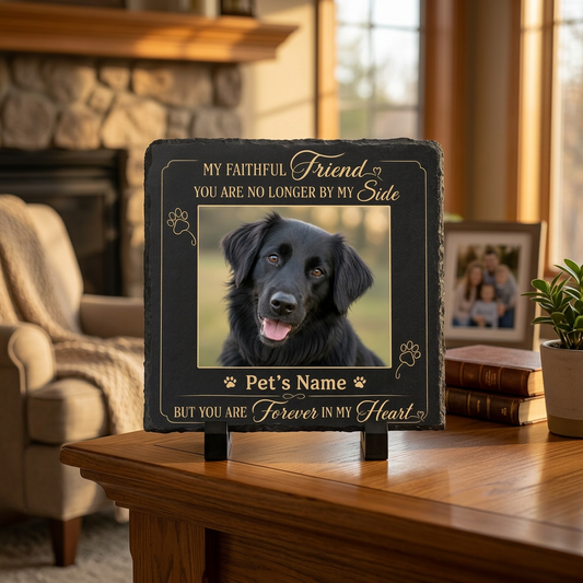 Personalized Dog Memorial Garden Stone with Photo – Pet Loss Sympathy Gift - Image 2