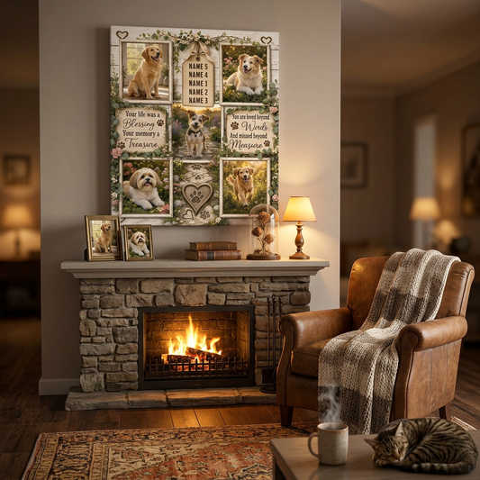 Personalized Pet Memorial Photo Collage Wall Canvas for Dog Owners Remembering Beloved Pets - Image 2