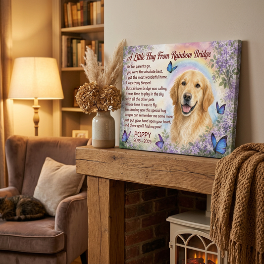 Personalized Pet Memorial Canvas Wall Art - Custom Dog Photo Rainbow Bridge Sympathy Gift - Image 2