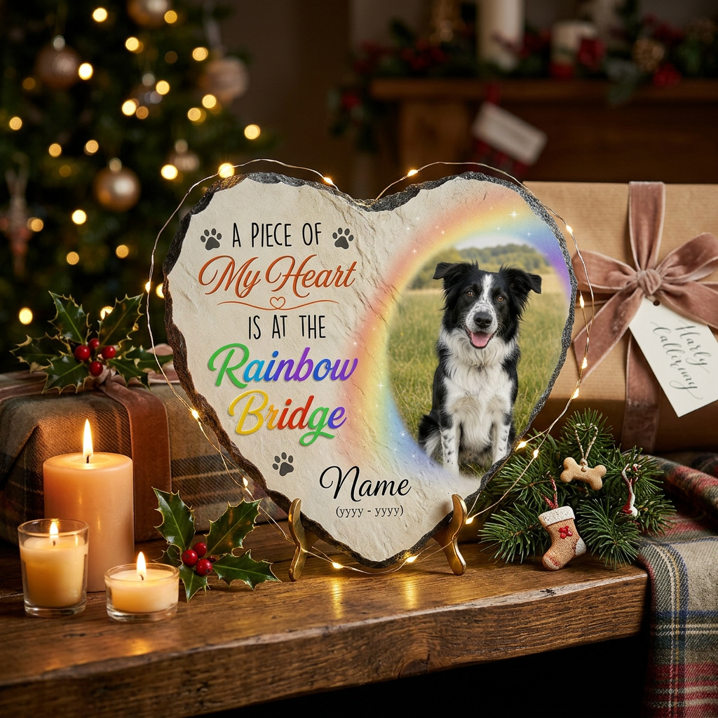 Personalized Rainbow Bridge Dog Memorial Garden Stone Custom Photo Pet Loss Gift - Image 6