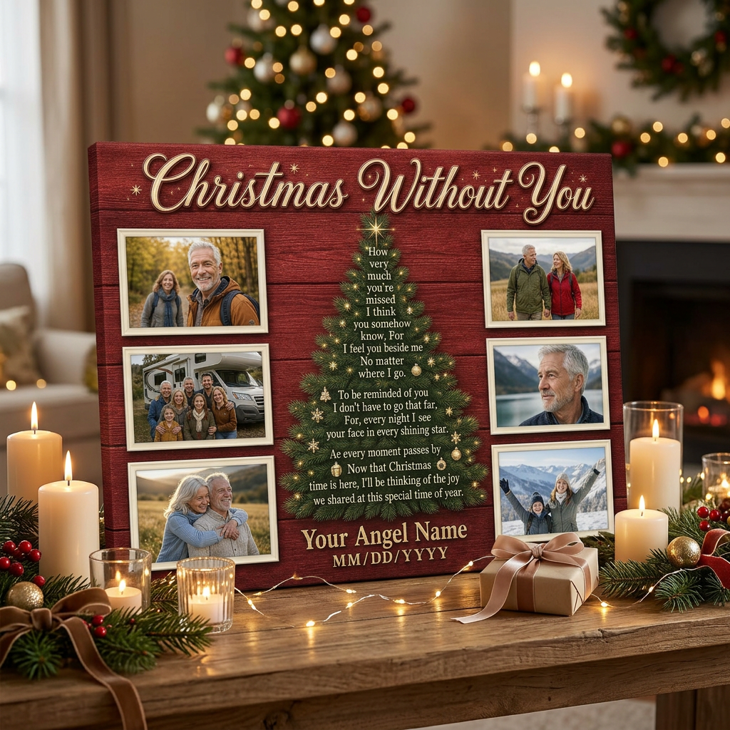 Personalized Christmas Memorial Photo Canvas – Christmas Without You Gift - Image 6
