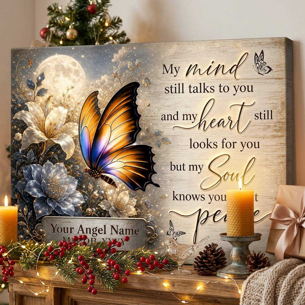 Personalized Memorial Butterfly Canvas Wall Art Sympathy Gift for Loss of Loved One - Image 6