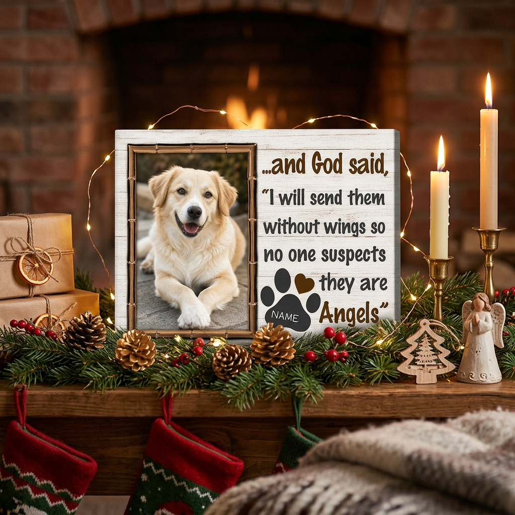Personalized Dog Memorial Canvas Custom Pet Photo Wall Art God Said Angels Gift - Image 6
