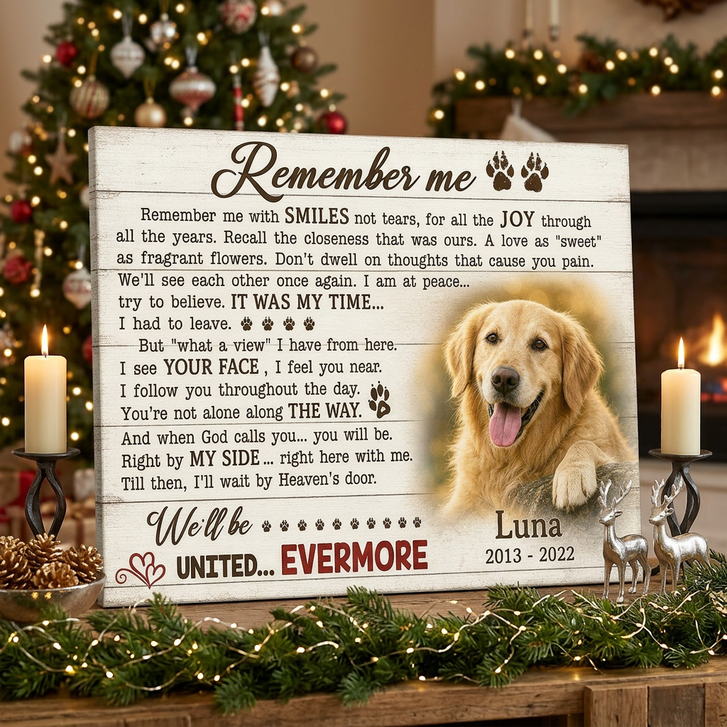 Personalized Dog Memorial Photo Canvas Print, Pet Loss Sympathy Gift, Remember Me Wall Sign - Image 6