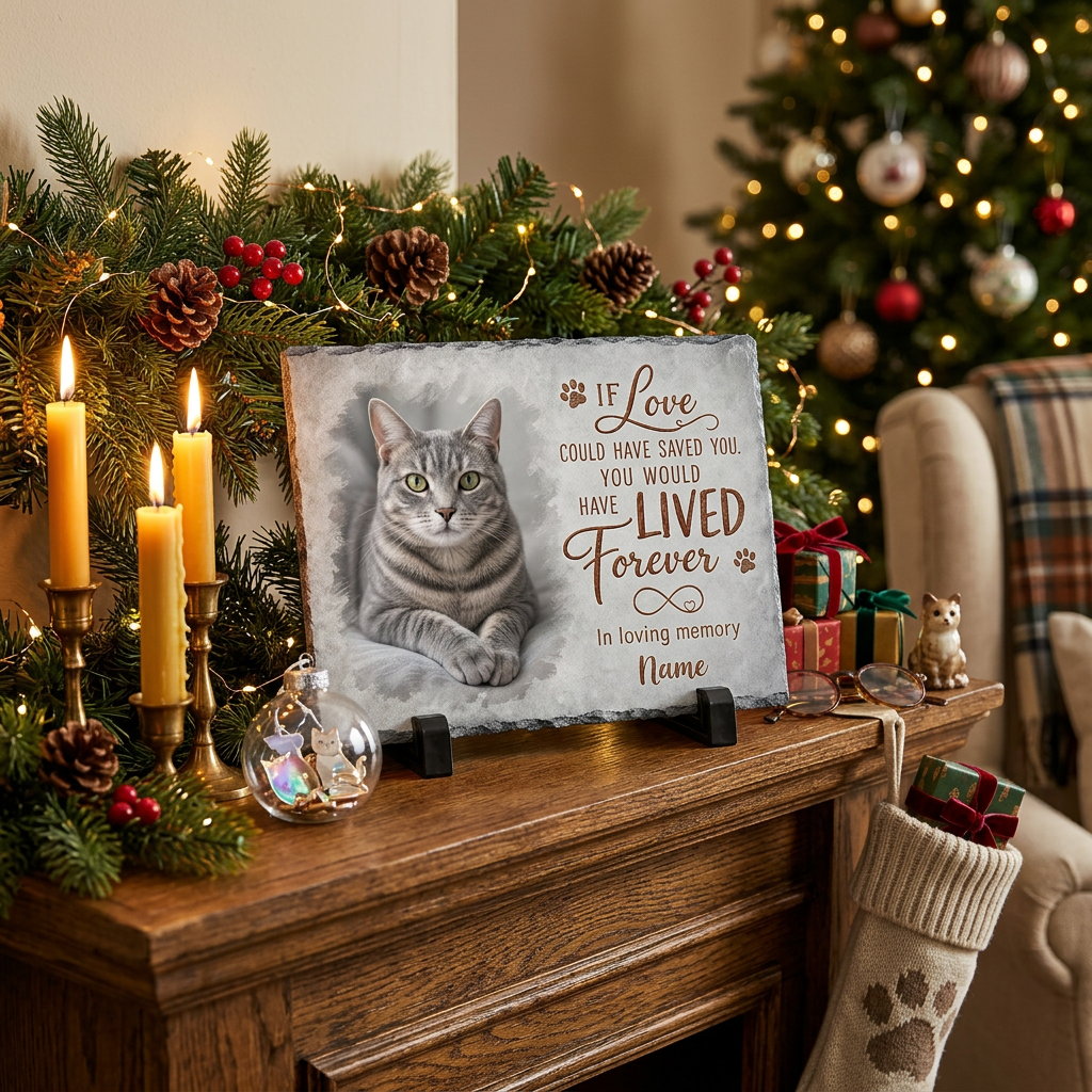 Personalized Cat Memorial Slate Plaque – Pet Loss Sympathy Garden Stone Gift - Image 6