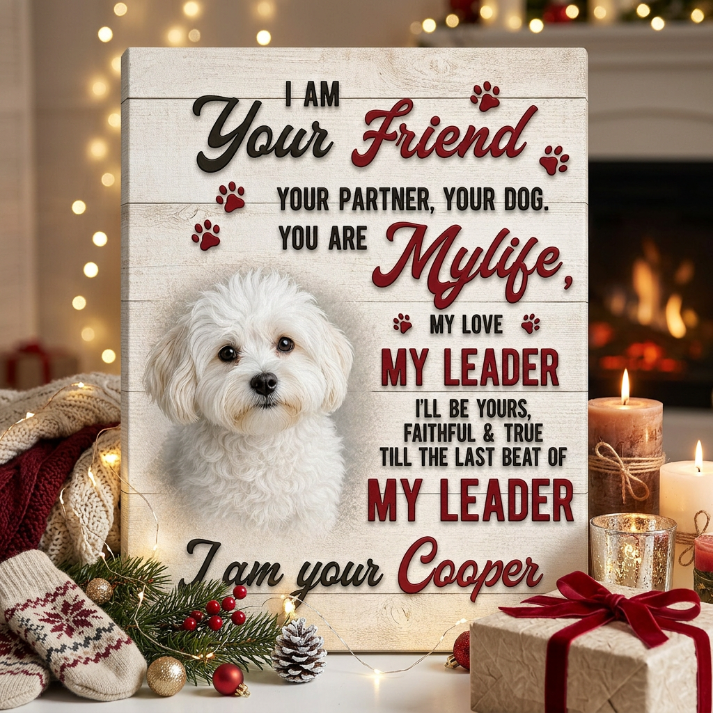 Personalized Dog Portrait Wall Canvas Custom Pet Name Gift for Dog Lovers - Image 6