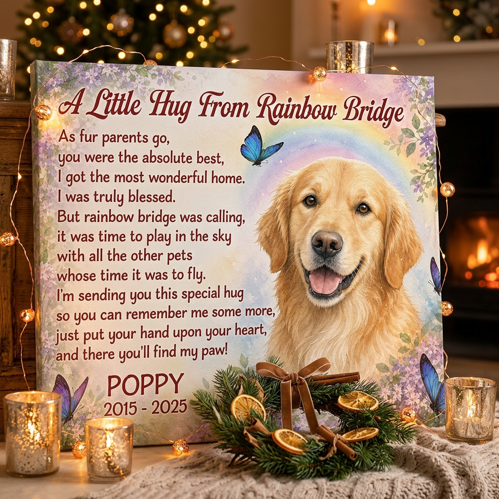 Personalized Pet Memorial Canvas Wall Art - Custom Dog Photo Rainbow Bridge Sympathy Gift - Image 6