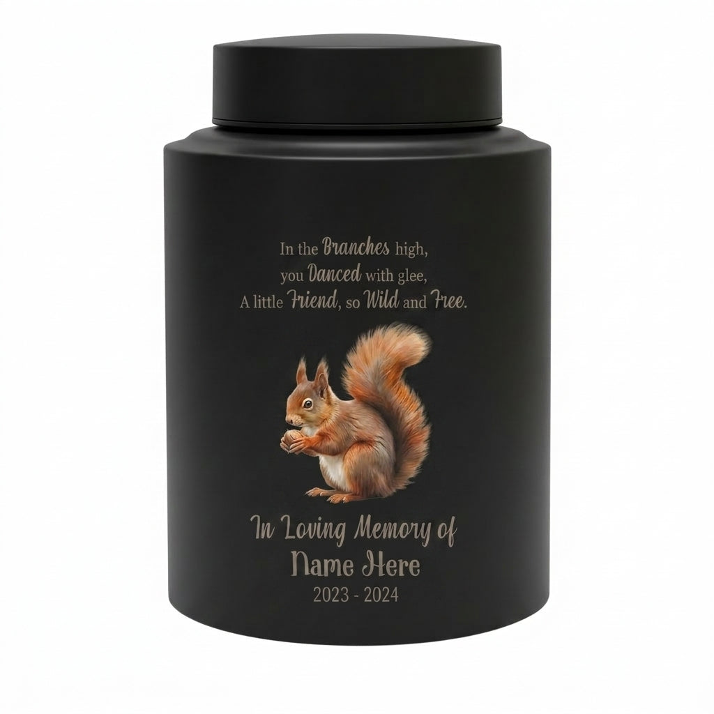 Personalized Squirrel Stainless Steel Large Urn for Pet Loss Animal Lovers Small Pet Memorial Available in Silver Black Gold Red Memorial Keepsake Urn, Memorial Gift, In Loving Memory - Image 11
