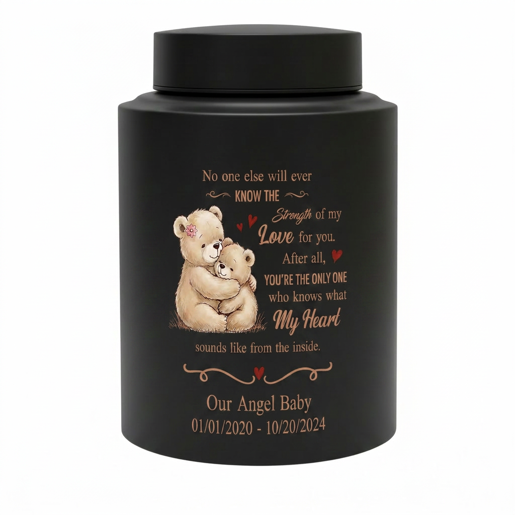 Personalized Angel Baby Infant Loss Stainless Steel Urn for Human Ashes Child Bereavement Miscarriage Grief Custom Heart Quote Small Large Memorial Keepsake Urn, Memorial Gift, In Loving Memory - Image 11