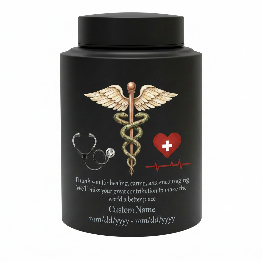 Personalized Doctor Medical Symbol Stainless Steel Urn for Human Ashes, Nurse Appreciation Funeral Memorial Large Capacity Customizable Urn, Memorial Keepsake Urn, Memorial Gift, In Loving Memory - Image 11