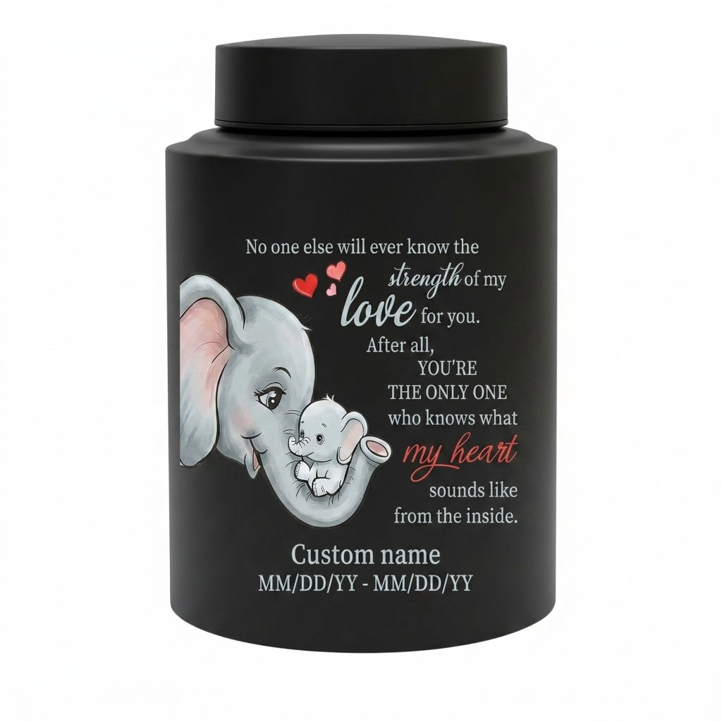 Personalized Baby Elephant Stainless Steel Cremation Urn for Infant Child Boy Girl, Mother to Child Pregnancy Loss Miscarriage Remembrance Memorial Keepsake Urn, Memorial Gift, In Loving Memory - Image 11