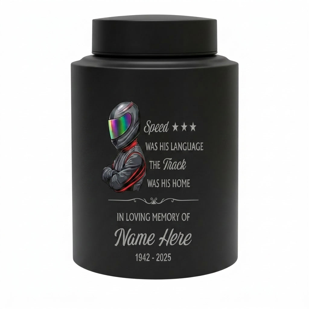 Personalized Racing Track UV Printed Cremation Urn for Men Father Car Enthusiast, Custom Speed Victory Tribute Ashes Holder, Large 5.9x3.9, Memorial Keepsake Urn, Memorial Gift, In Loving Memory - Image 11