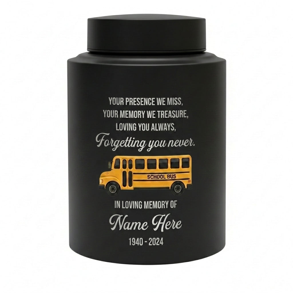 Personalized School Bus UV Print Stainless Steel Large Urn for Human Ashes Loss Of Loved One Bus Driver Bereavement Remembrance Memorial Keepsake Urn, Memorial Gift, In Loving Memory - Image 11
