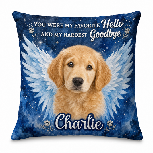 Personalized Pet Memorial Photo Pillow - Custom Dog Loss Sympathy Gift, Rainbow Bridge Remembrance - Image 1