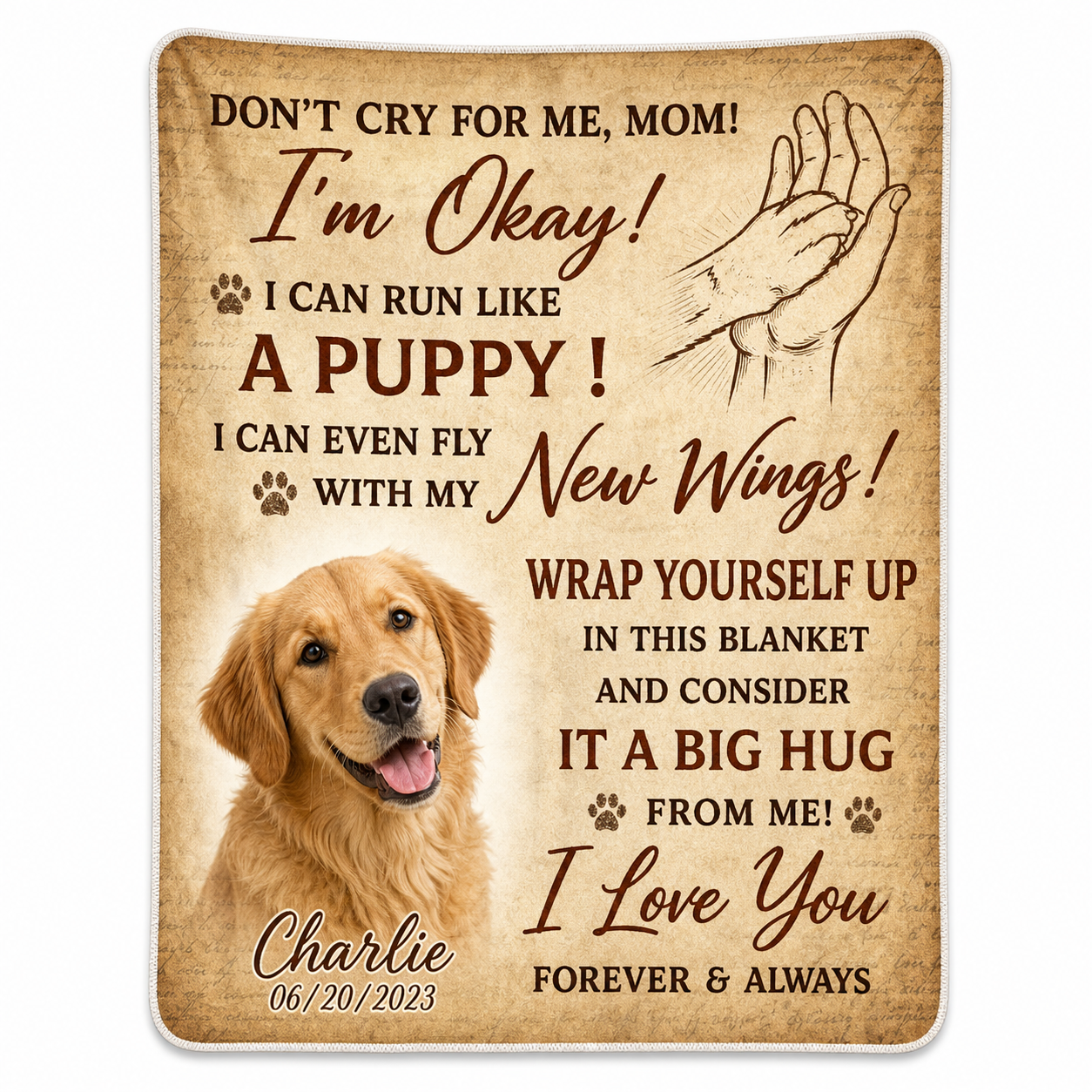 Personalized Pet Memorial Blanket - Custom Dog Photo Fleece Throw, Pet Loss Sympathy Gift - Image 1