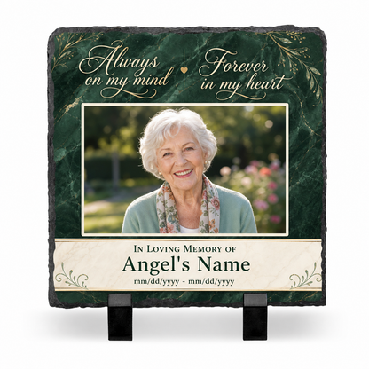 Personalized Memorial Photo Slate Stone – In Loving Memory Bereavement Gift - Image 1