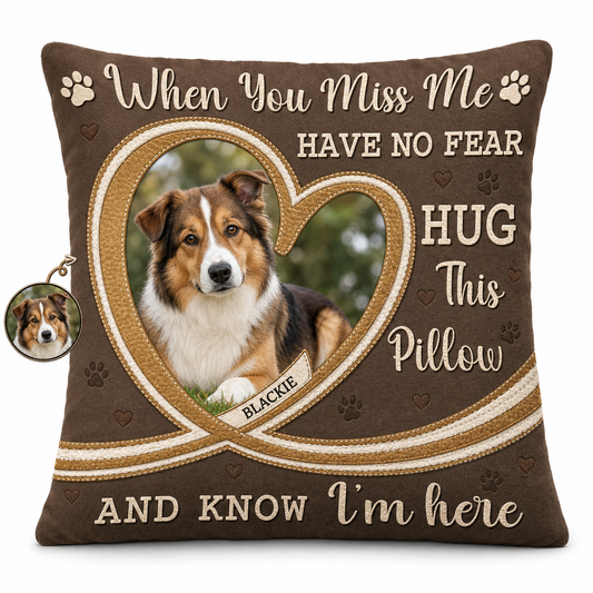 Personalized Pet Memorial Photo Pillow, Custom Dog Loss Remembrance & Sympathy Throw Pillow - Image 1