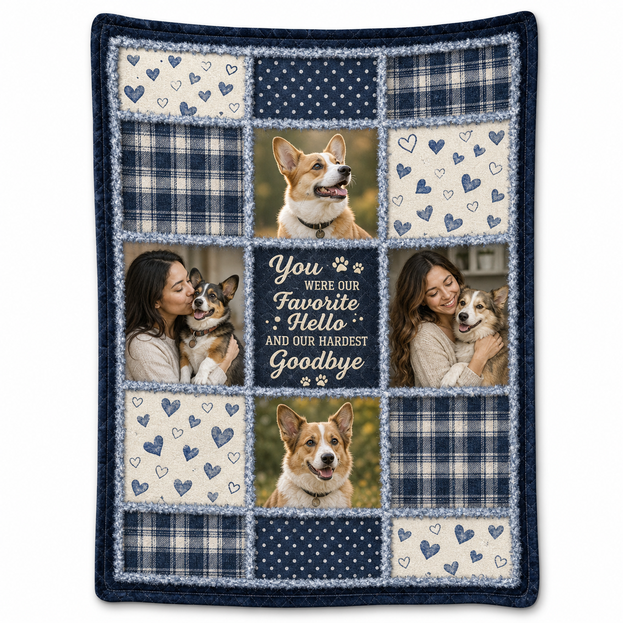 Personalized Pet Memorial Photo Fleece Blanket - Dog Loss Remembrance Sympathy Gift for Pet Owners - Image 1
