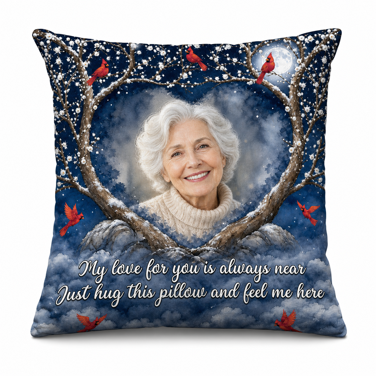 Personalized Memorial Photo Pillow All Over Printed Cardinal Sympathy Remembrance Gift - Image 1