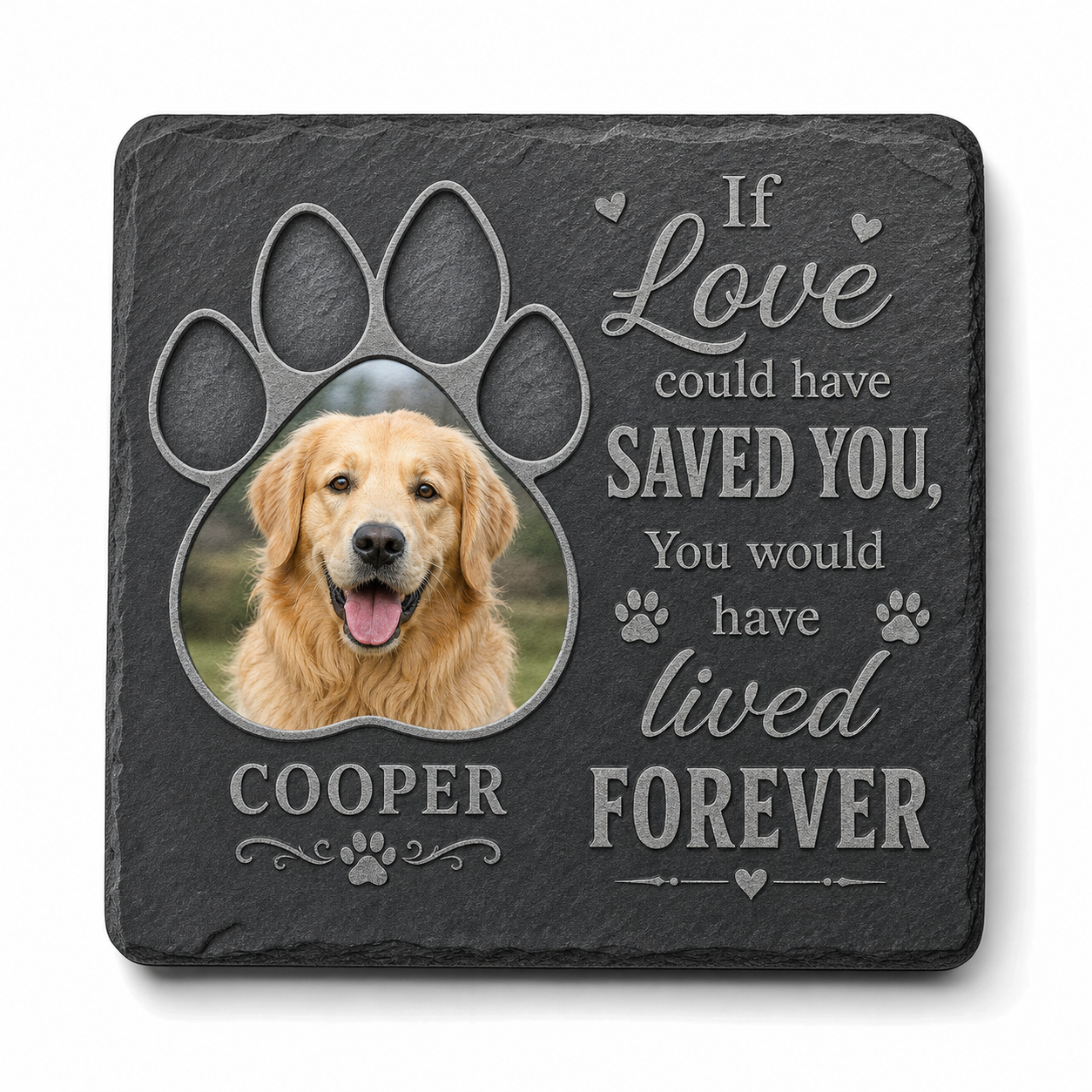 Personalized Pet Memorial Garden Stone Rectangle – Dog Loss Grave Marker Gift - Image 1