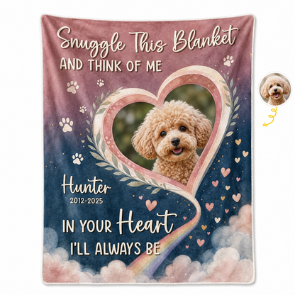Personalized Pet Memorial Photo Fleece Blanket - Dog Loss Sympathy Gift for Pet Owners - Image 1