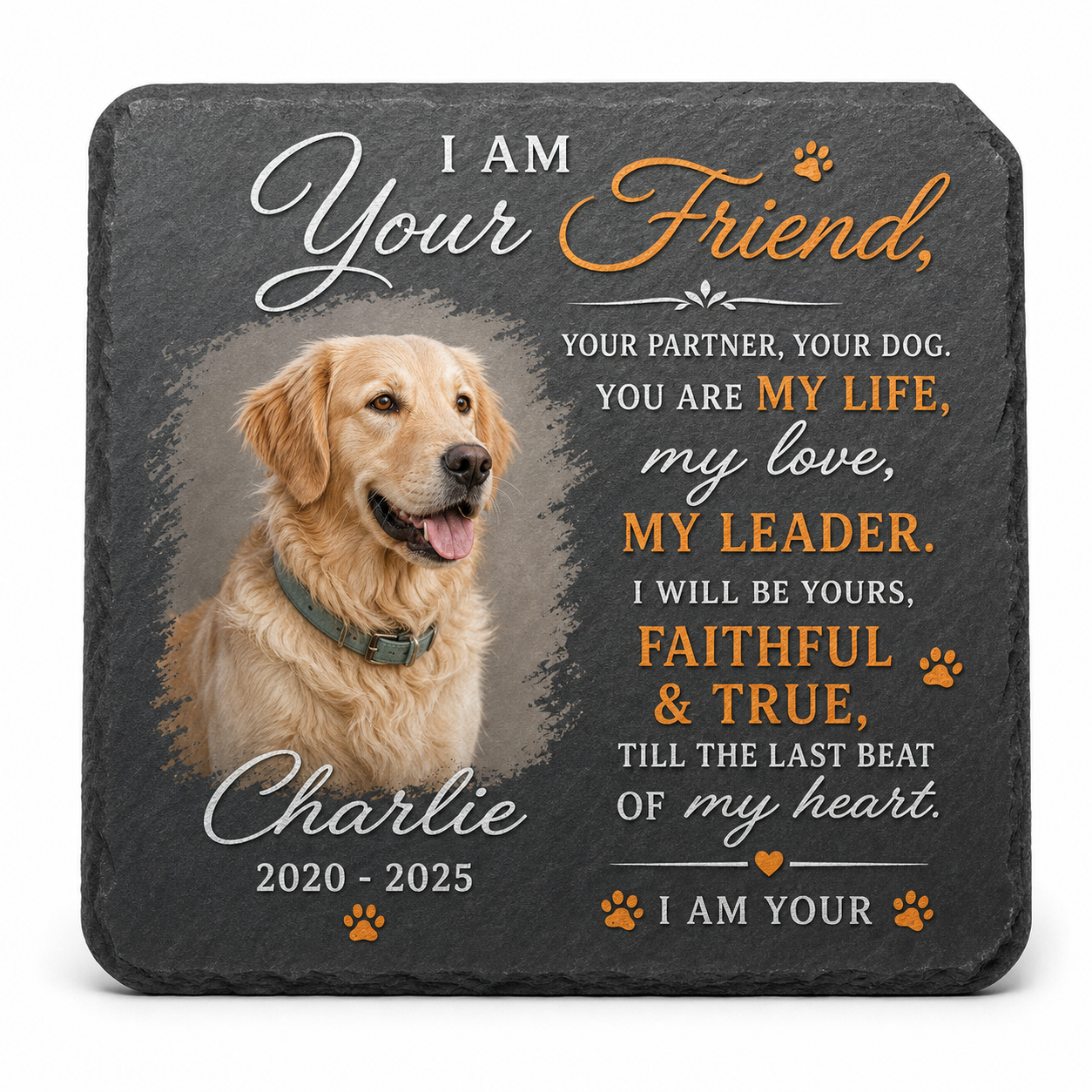 Personalized Dog Memorial Garden Stone with Photo – Pet Loss Remembrance Gift - Image 1