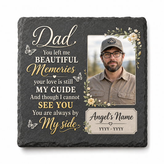 Personalized Dad Memorial Garden Stone with Photo Sympathy Gift for Loss of Father - Image 1