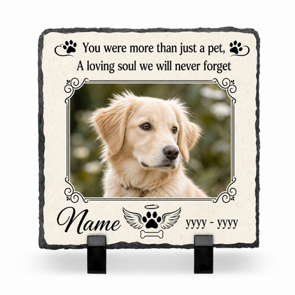 Personalized Pet Memorial Garden Stone – Custom Photo Slate Dog Loss Keepsake - Image 1
