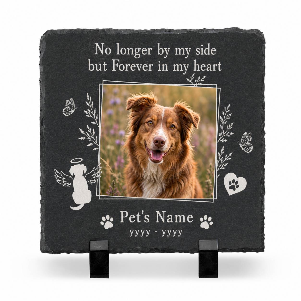 Personalized Pet Memorial Garden Stone – Dog Cat Graves Photo Keepsake Gift - Image 1