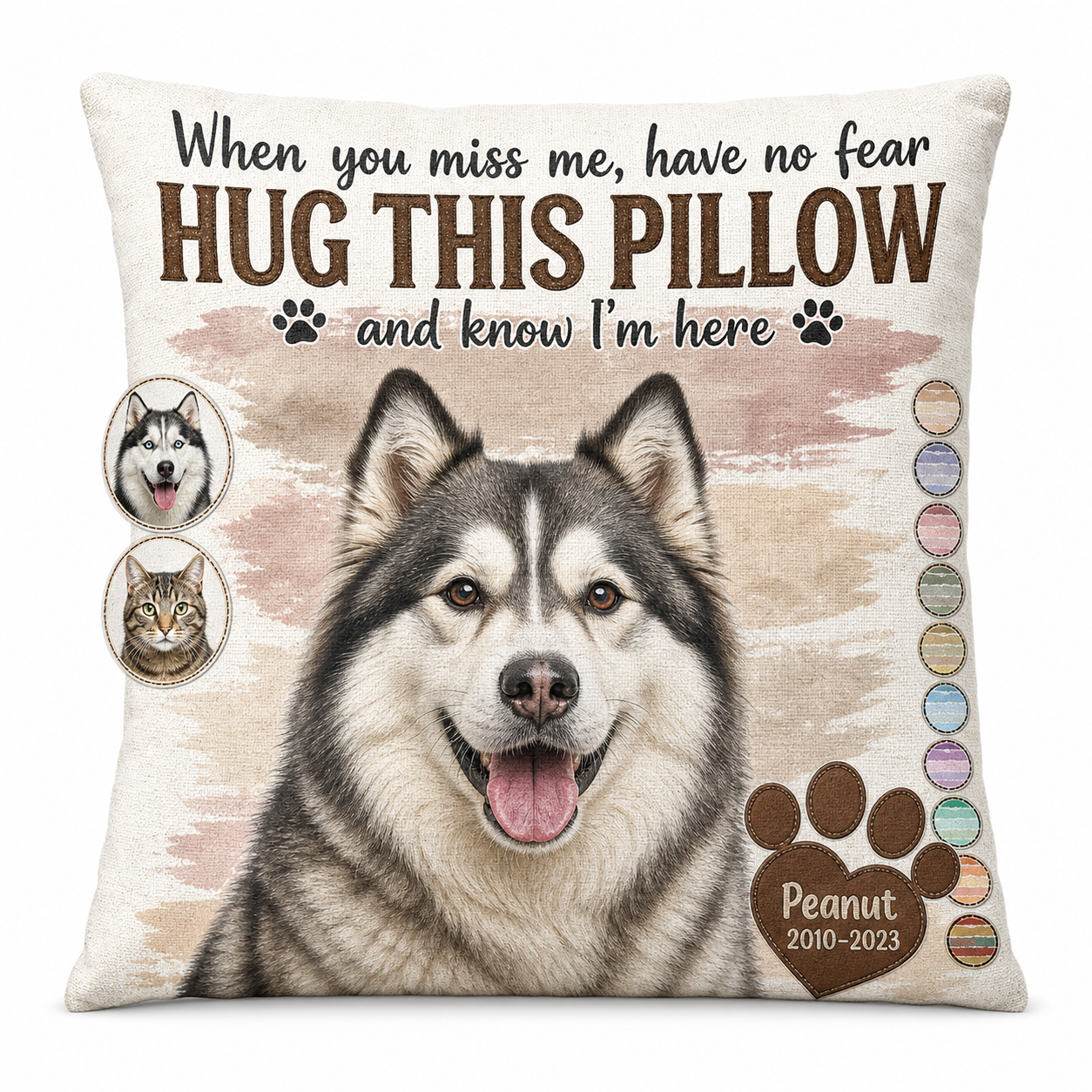 Personalized Pet Memorial Pillow with Photo - Dog Cat Loss Remembrance Sympathy Gift - Image 1