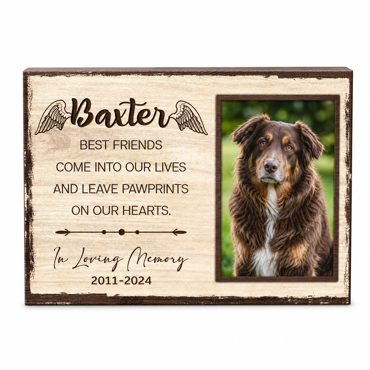 Custom Pet Memorial Canvas – Personalized Dog Loss Gift with Photo and Name - Image 1