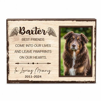 Custom Pet Memorial Canvas – Personalized Dog Loss Gift with Photo and Name - Image 1