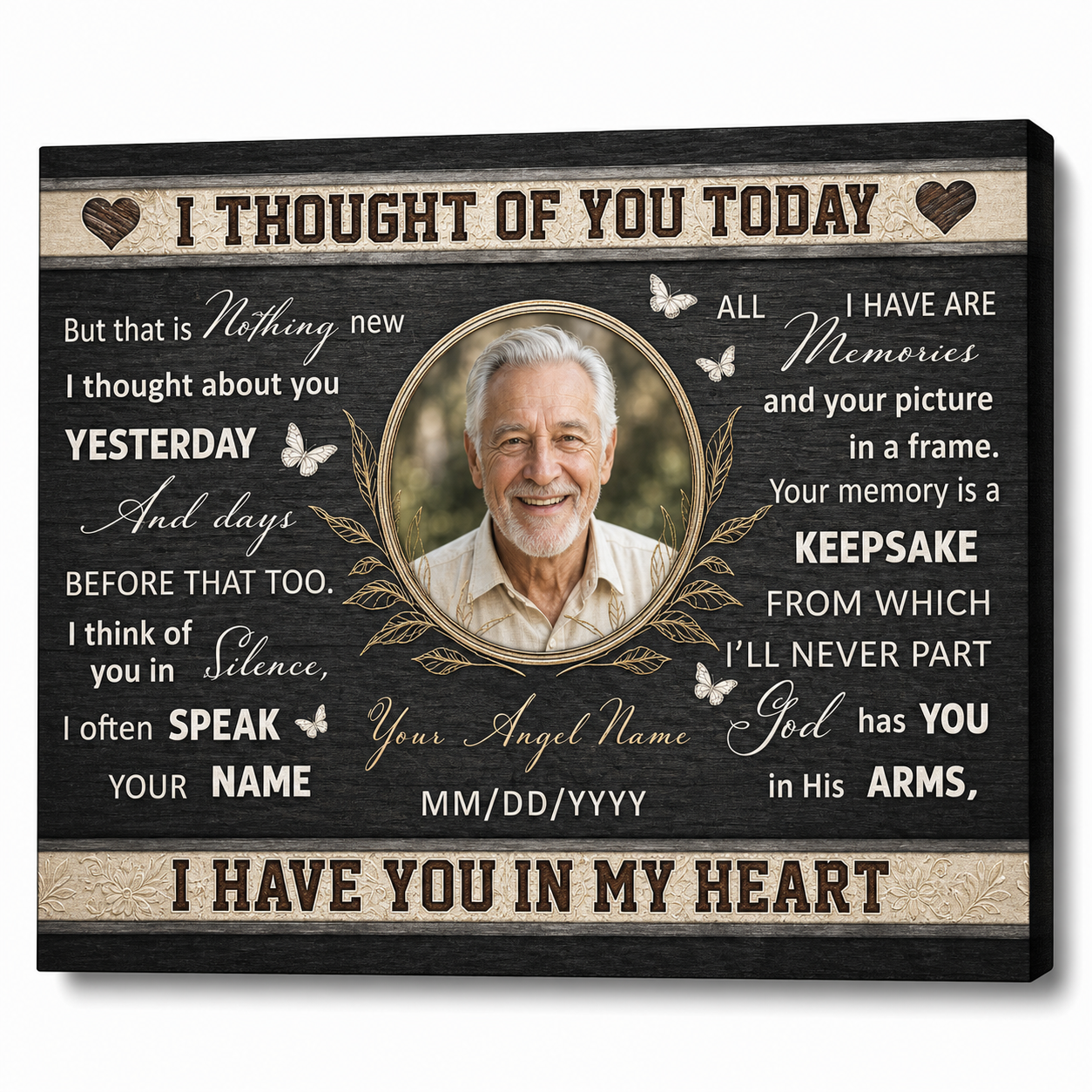 Personalized Memorial Wall Canvas In Memory Of Loved One Sympathy Remembrance Gift - Image 1
