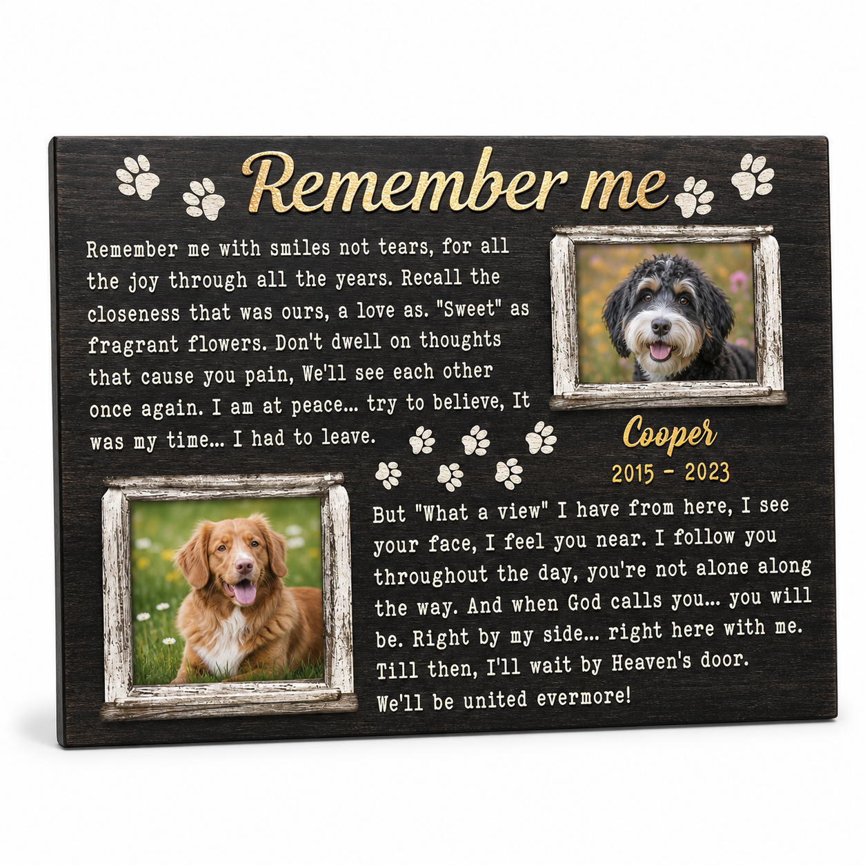 Personalized Dog Memorial Wall Canvas - Custom Pet Photo & Name Remembrance Keepsake Print - Image 1