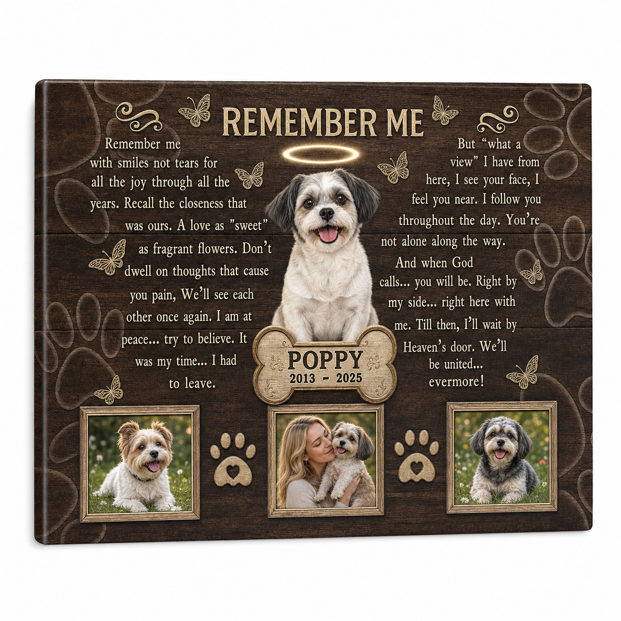 Personalized Pet Memorial Wall Canvas - Custom Dog Photo Remembrance Gift for Pet Loss - Image 1