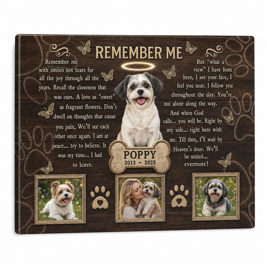 Personalized Pet Memorial Wall Canvas - Custom Dog Photo Remembrance Gift for Pet Loss - Image 1