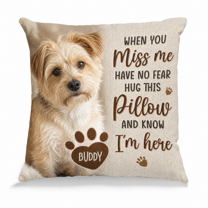 Personalized Pet Memorial Photo Pillow, Custom Dog Remembrance Gift for Pet Lovers - Image 1
