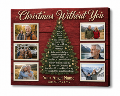 Personalized Christmas Memorial Photo Canvas – Christmas Without You Gift - Image 1