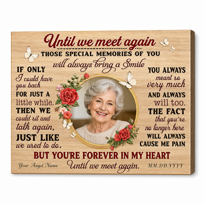 Personalized Photo Memorial Wall Canvas for Loss of Mom Grandma Sympathy Remembrance Gift - Image 1