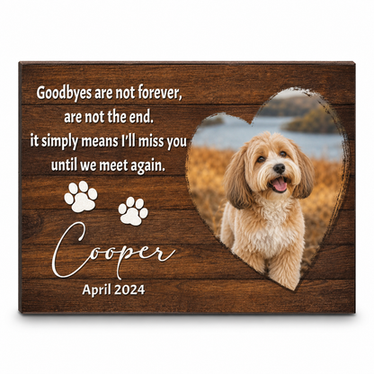 Personalized Pet Memorial Canvas Wall Art with Photo, Dog Remembrance Gift - Image 1