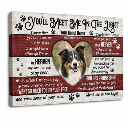 Personalized Pet Memorial Canvas Print, Dog Loss Photo Wall Art, Pet Sympathy Gift - Image 1