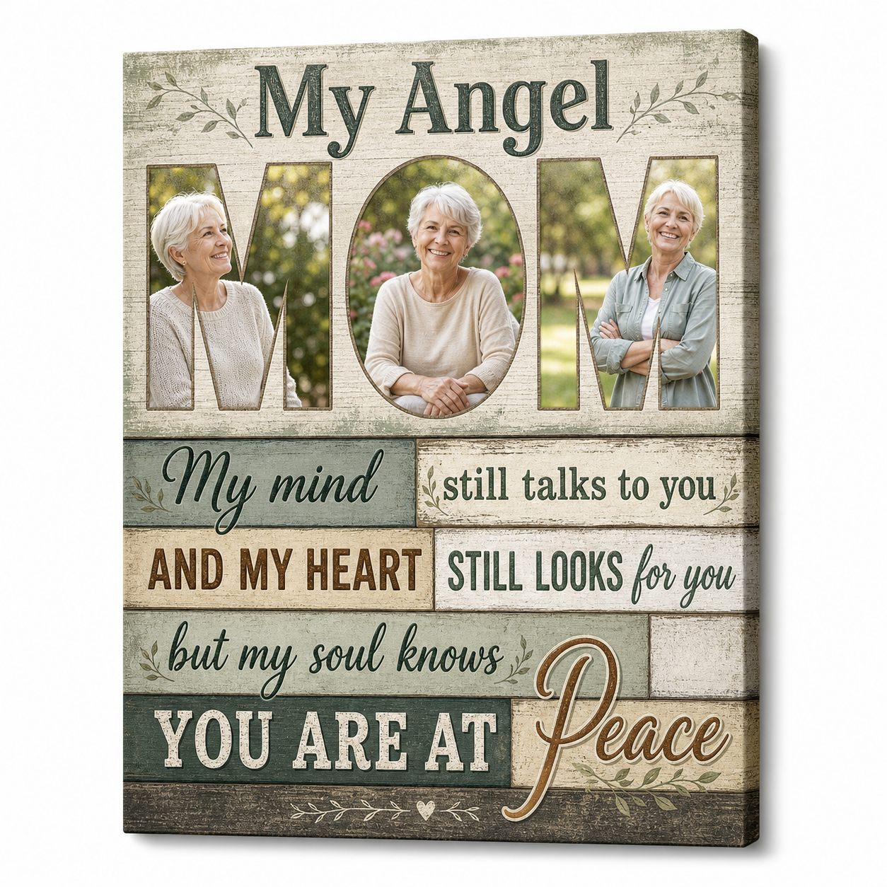 Personalized Memorial Canvas Print for Loss of Mom – Bereavement Gift - Image 1